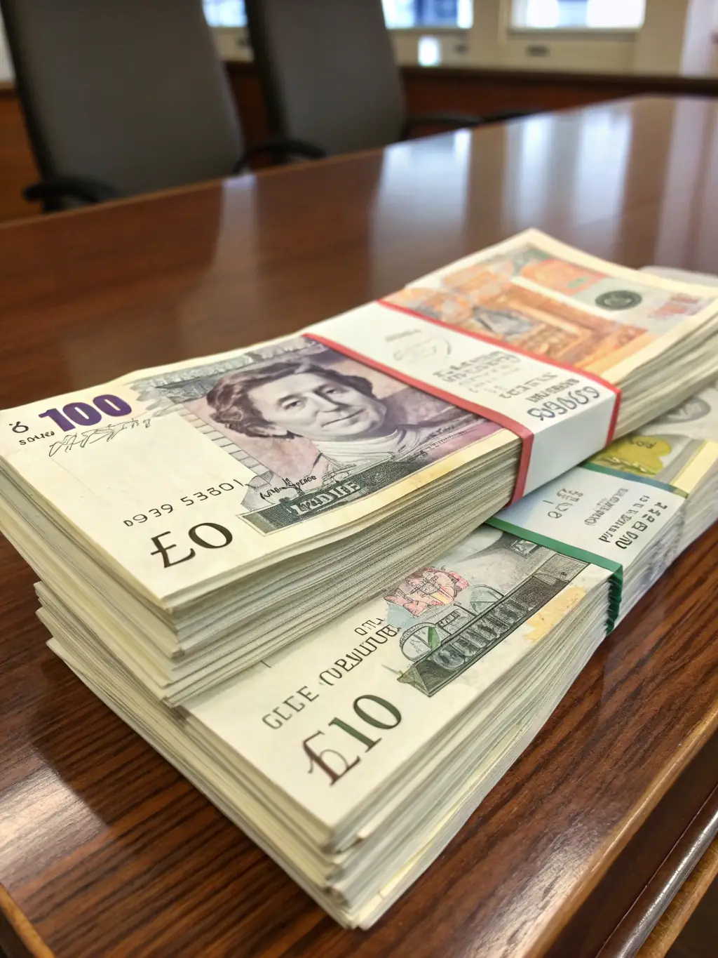 A close-up shot of a calculator with UK currency notes, symbolizing tax calculations and savings for UK residents.